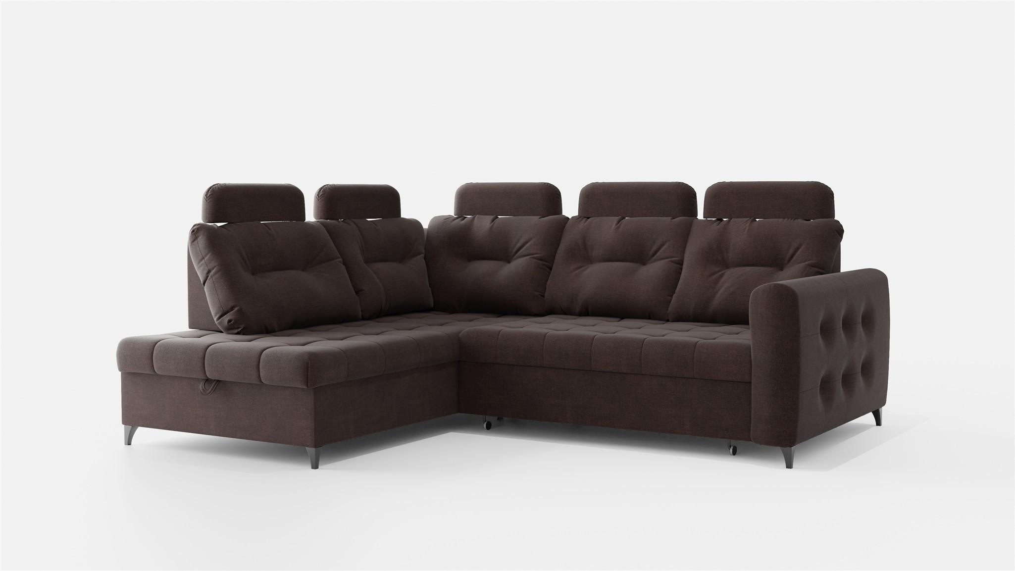 ECKSOFA Wendie - Dunkelbraun, Holzwerkstoff/Textil (200/250cm) - Fun Möbel