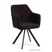 ARMLEHNSTUHL drehbar (4er-Set) Devka 57x87x60 Schwarz/Espresso - Dunkelbraun/Schwarz, Kunststoff (60/87/57cm) - 58aufmkessel