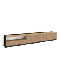 LOWBOARD, Eiche und Schwarz, 310/37/50cm - Eichefarben, Holzwerkstoff (310/50/37cm) - Skraut Home