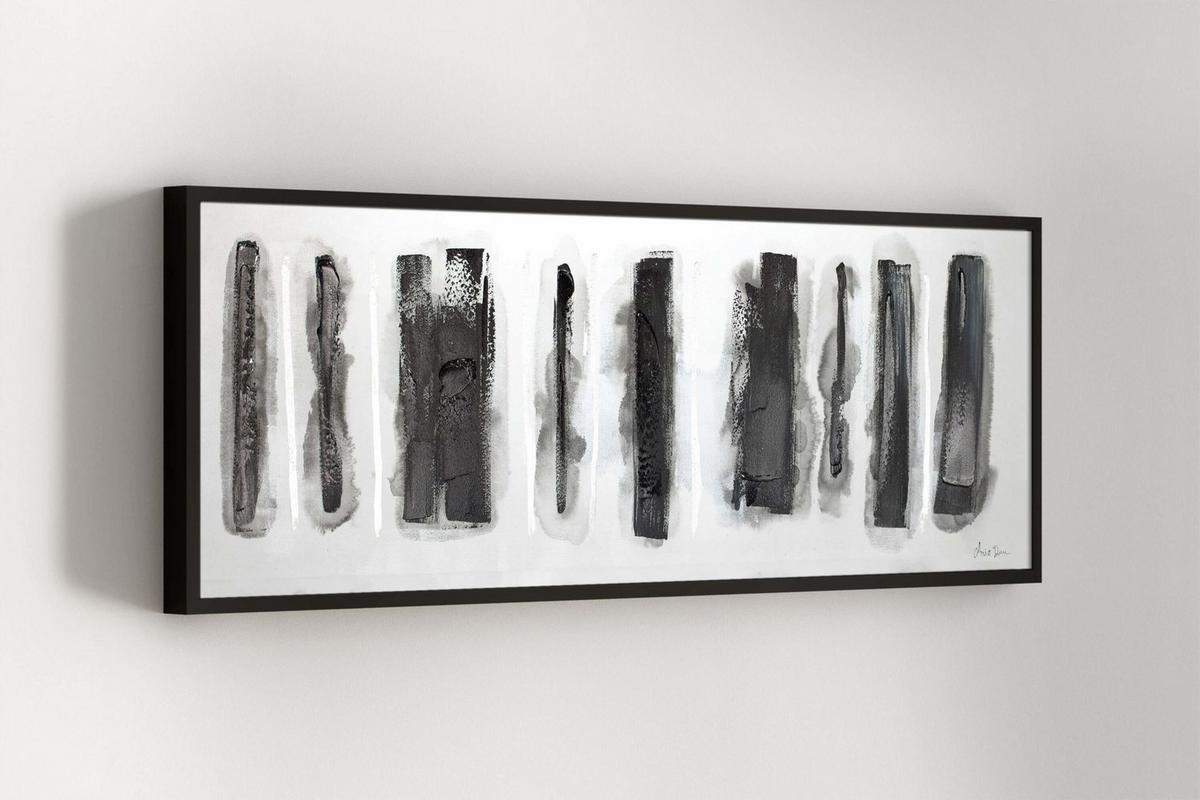 ACRYLBILD HANDGEMALT 150/50 cm - Schwarz, Holz/Textil (150/50cm) - KUNSTLOFT