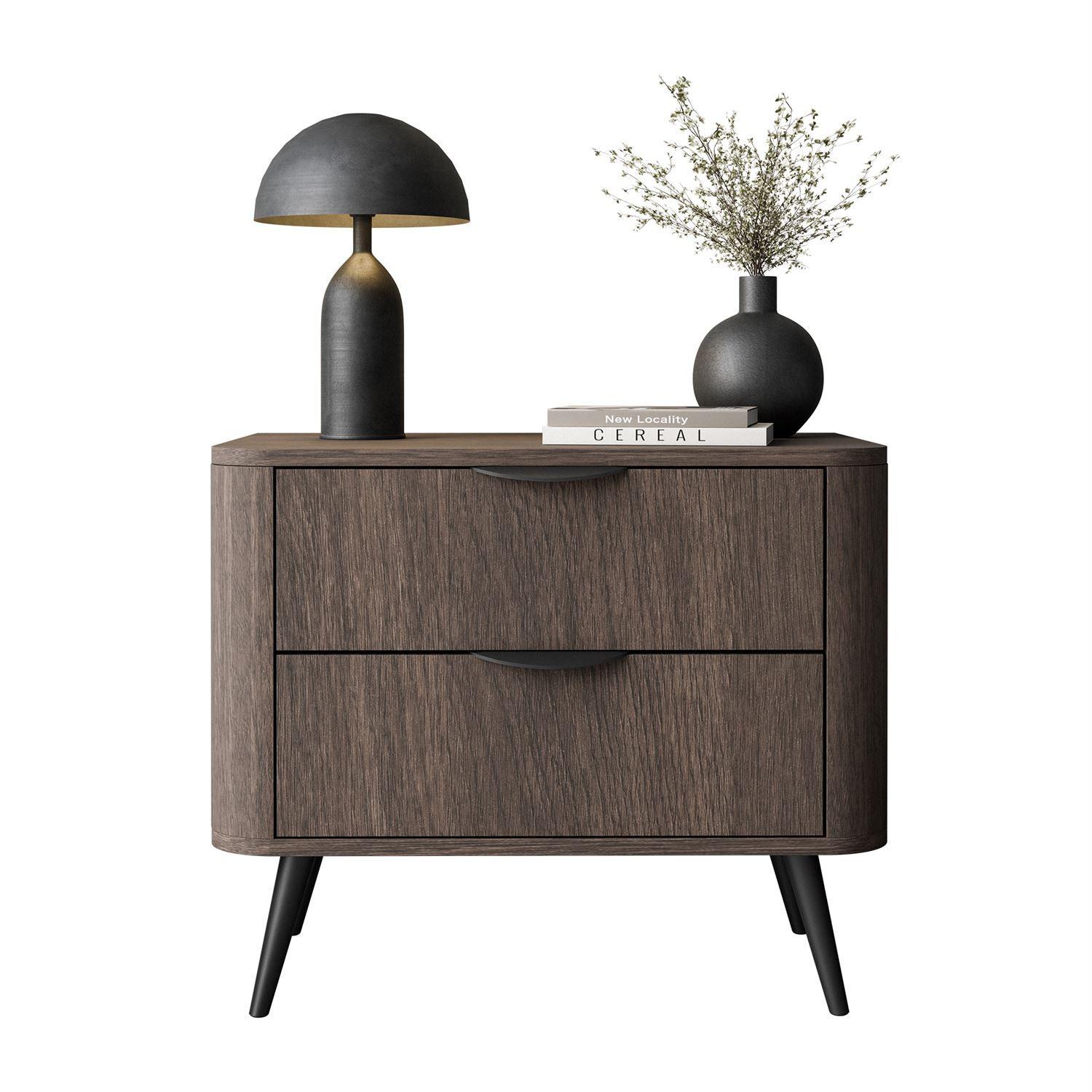 NACHTTISCH TWILIGHT mit Schubladen - Eichefarben, Holzwerkstoff (63/55/38cm) - Lookway