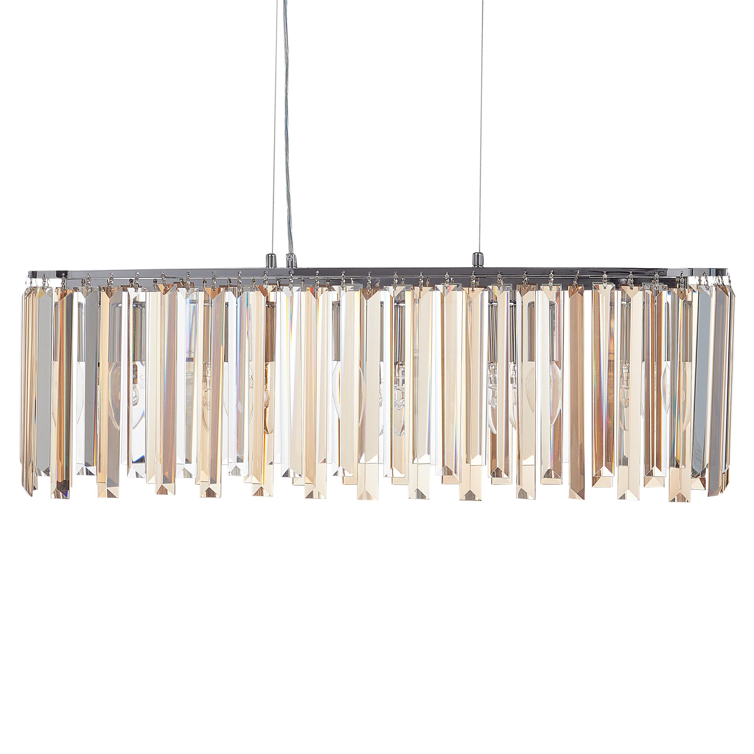 KRONLEUCHTER Silber Mandeo - Silberfarben, Glas (14/68/120cm) - Beliani