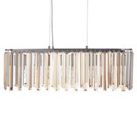 KRONLEUCHTER Silber Mandeo - Silberfarben, Glas (14/68/120cm) - Beliani