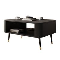 COUCHTISCH SHADOW mit Ablage unter der Tischplatte - Schwarz, Holzwerkstoff (60/80/42cm) - Lookway