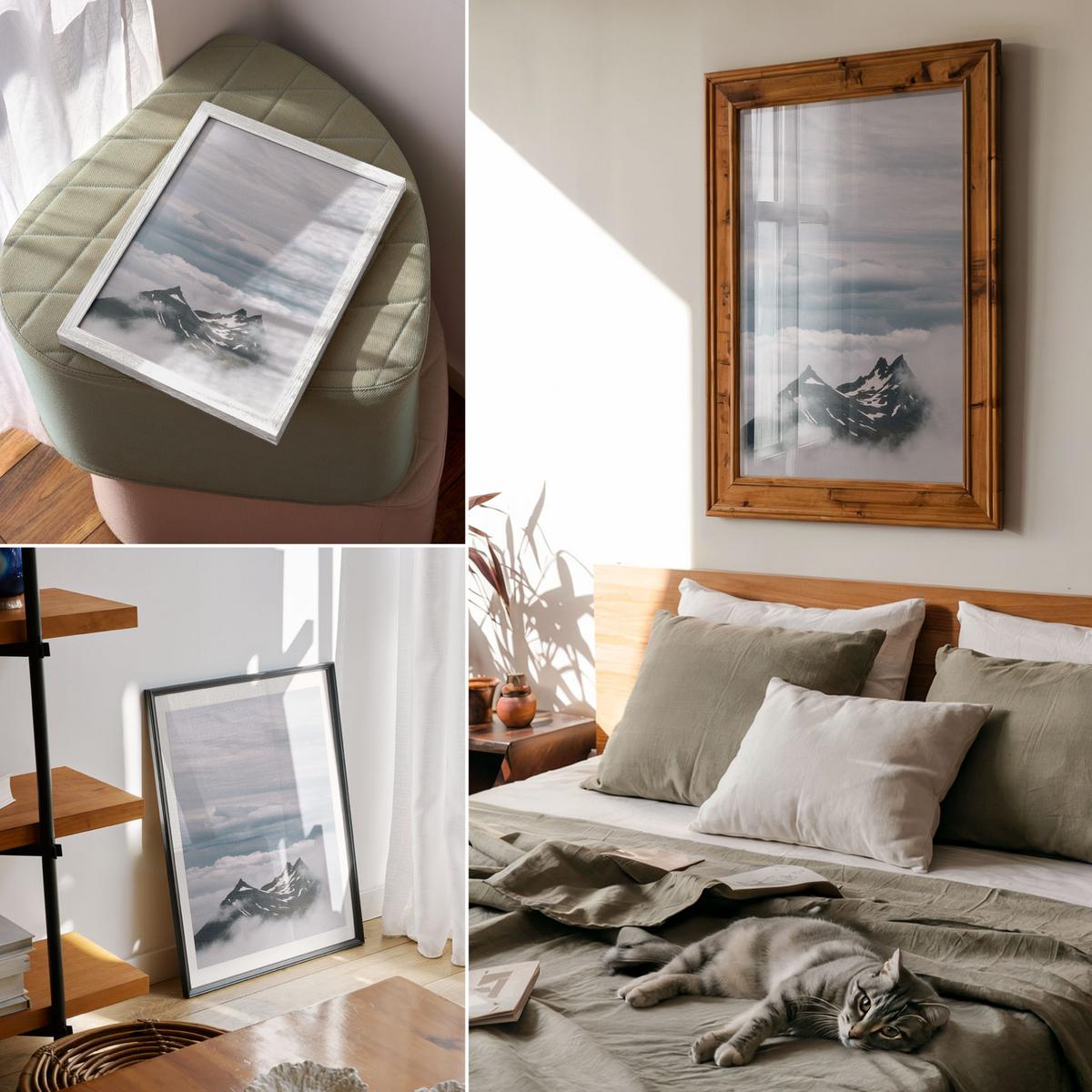 POSTER - 59x84 cm - Lunori - Bergpanorama - Grau, Textil (59/84/0.1cm) - TULUP