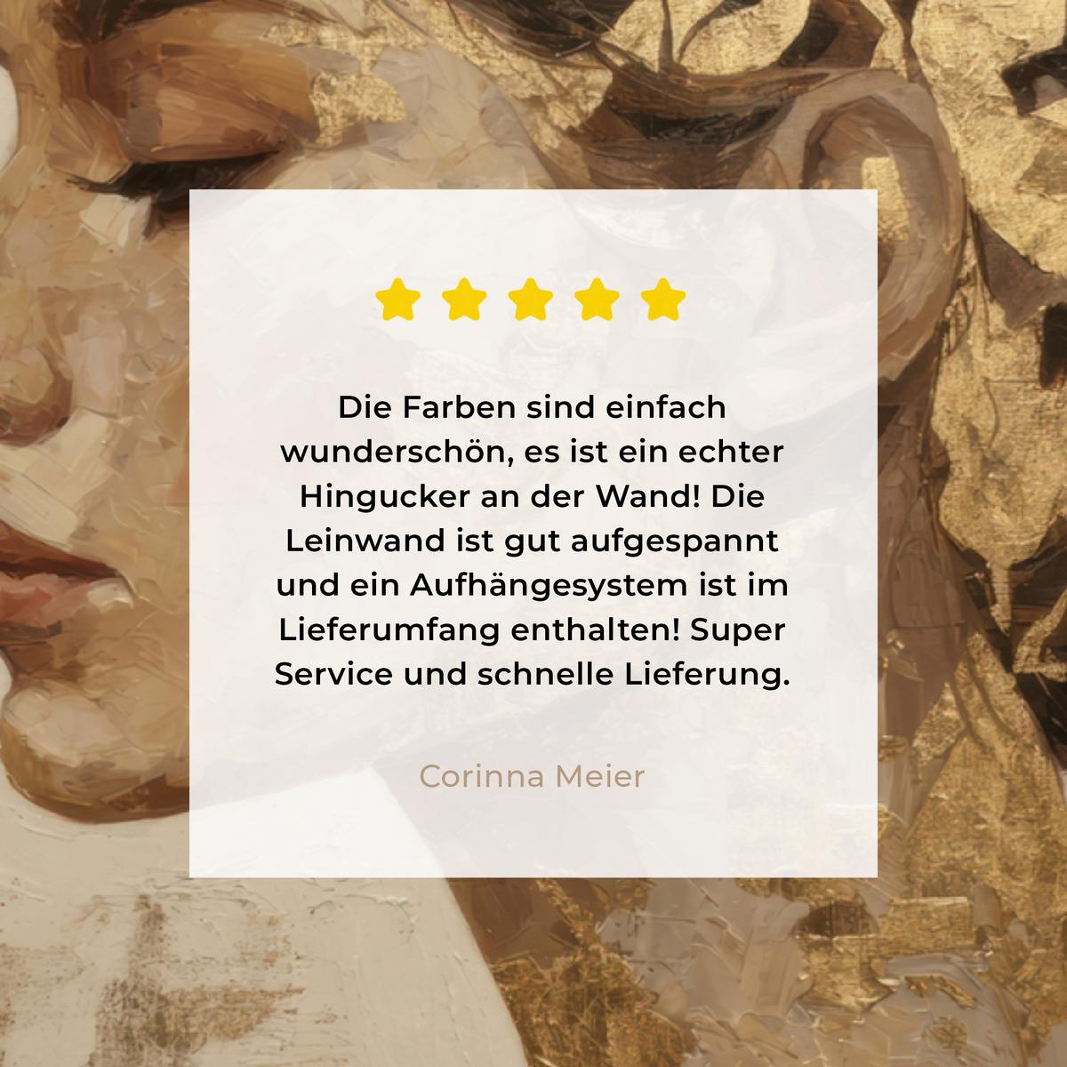LEINWANDBILD Frau - Gold - Abstrakt - Textur Wandbilder 80x60 cm - Goldfarben, Textil (80/60cm) - MuchoWow