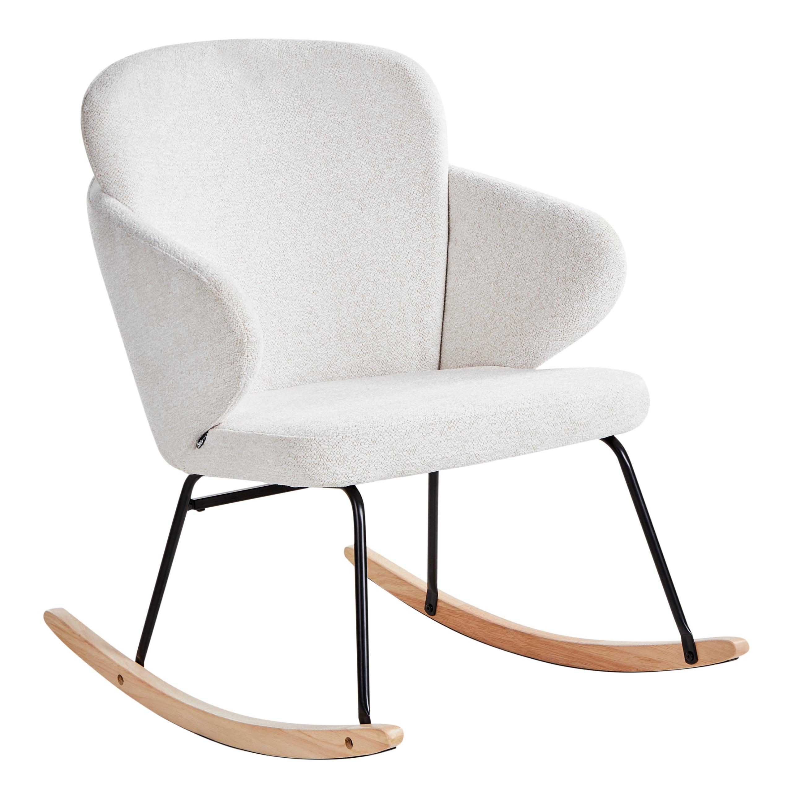 SCHAUKELSESSEL Cremeweiß Viken - Weiß/Braun, Textil (66/87/74cm) - Beliani