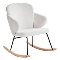 SCHAUKELSESSEL Cremeweiß Viken - Weiß/Braun, Textil (66/87/74cm) - Beliani