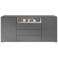 SIDEBOARD Skadu Sandgrau Hochglanz - Sandfarben, Holzwerkstoff (166.5/75.5/35cm) - Vladon