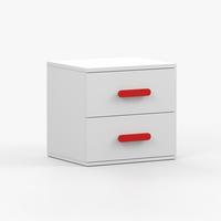 NACHTTISCH JONAS I 22, 55/51/44, 2 Schubladen, weiß - Weiß, Holzwerkstoff (55/44/51cm) - imoebel24