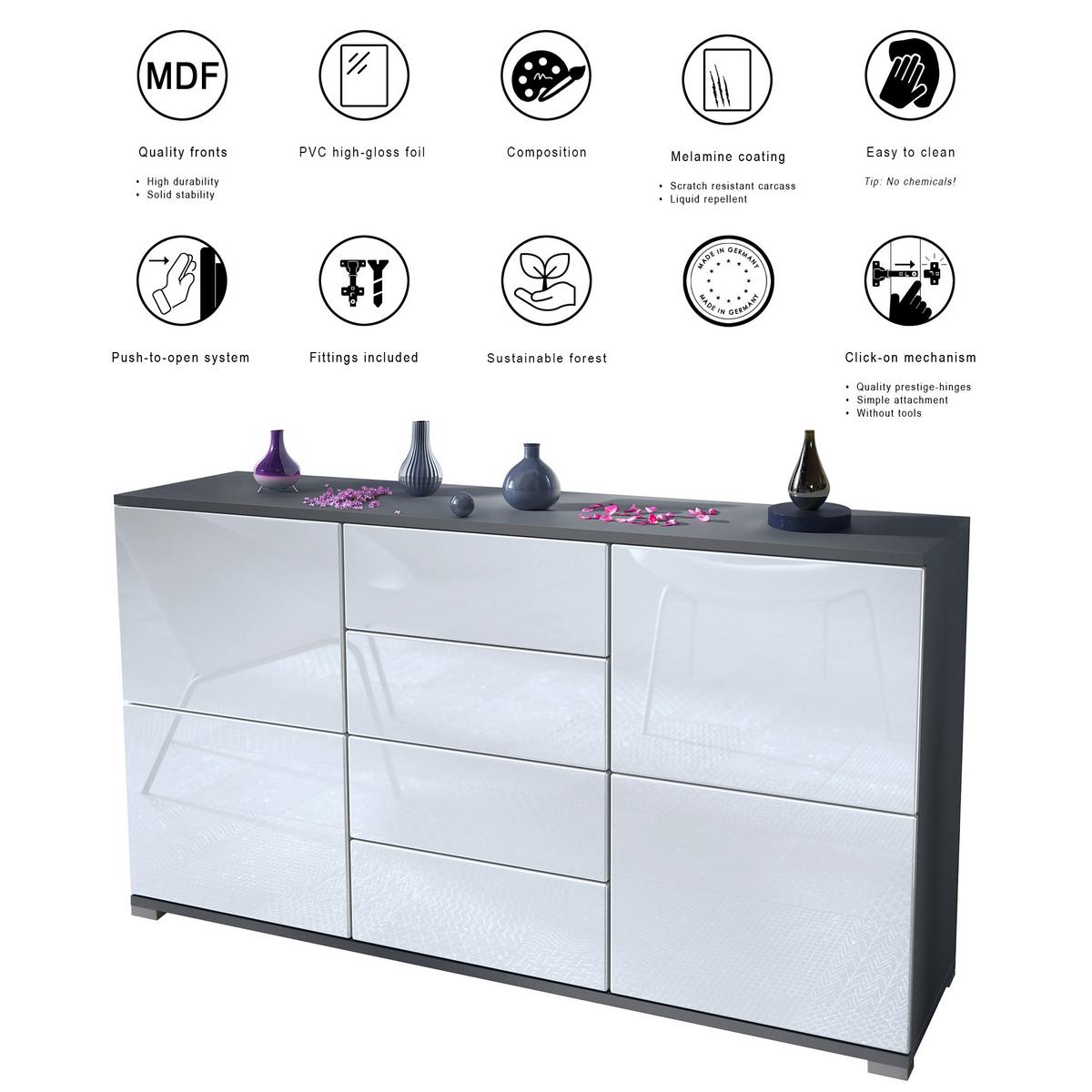 SIDEBOARD Rova Bronze Optik - Bronzefarben, Holzwerkstoff (138.5/75.5/35cm) - Vladon