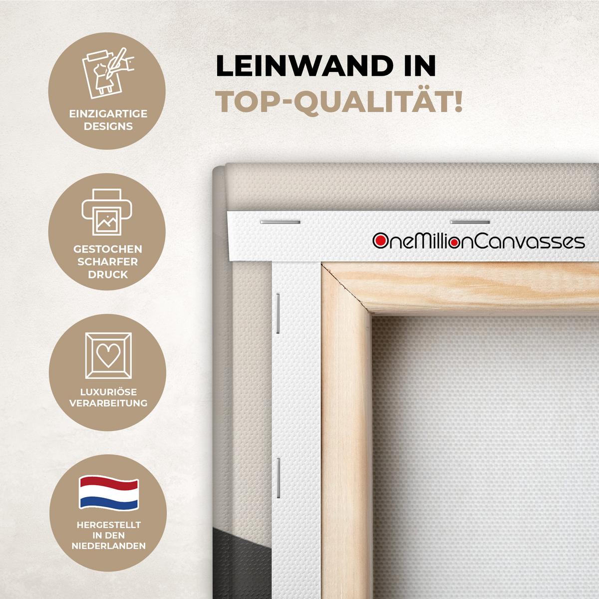 LEINWANDBILD Abstrakt - Landschaft - Wellen - Cremefarben Wanddeko 40x60 cm - Cappuccino, Textil (40/60cm) - MuchoWow