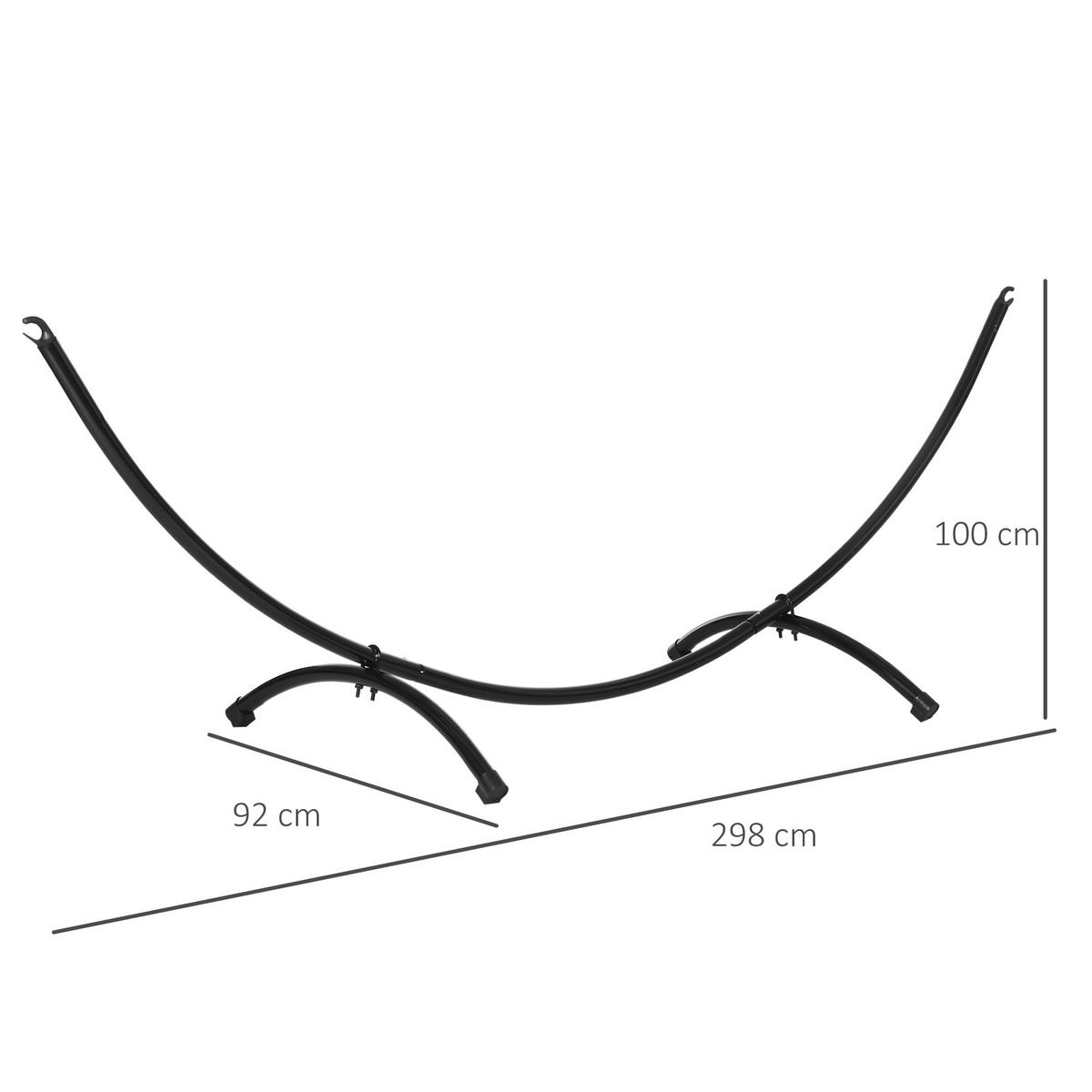 HÄNGEMATTENGESTELL, Stahl, Schwarz - Schwarz, Metall (300/90/100cm) - Outsunny