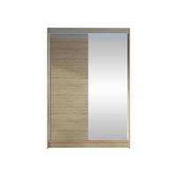 SCHWEBETÜRENSCHRANK Lino I mit RGB LED Beleuchtung - Sonoma Eiche, Holzwerkstoff/Metall (120/200/58cm) - MIRJAN24