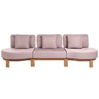 GARTENSOFA 3-Sitzer Akazienholz Hellbraun Arzello - Hellbraun/Beige, Holz (286/80/75cm) - Beliani