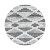 HOCHFLORTEPPICH EISACK, geometrisch, Florhöhe 20 mm, Grau, Ø 120 cm - Grau, Textil (120/120cm) - KADIMA DESIGN