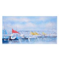 ÖLGEMÄLDE BOOTE HANDGEMALT Mehrfarbig - Multicolor, Textil (140/70cm) - MCW