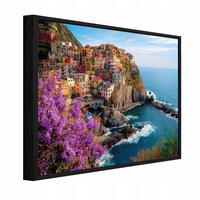 BILDER mit Rahmen Insel Ozean Blau 120x80 cm - Multicolor, Holzwerkstoff (120/80cm) - Wallarena