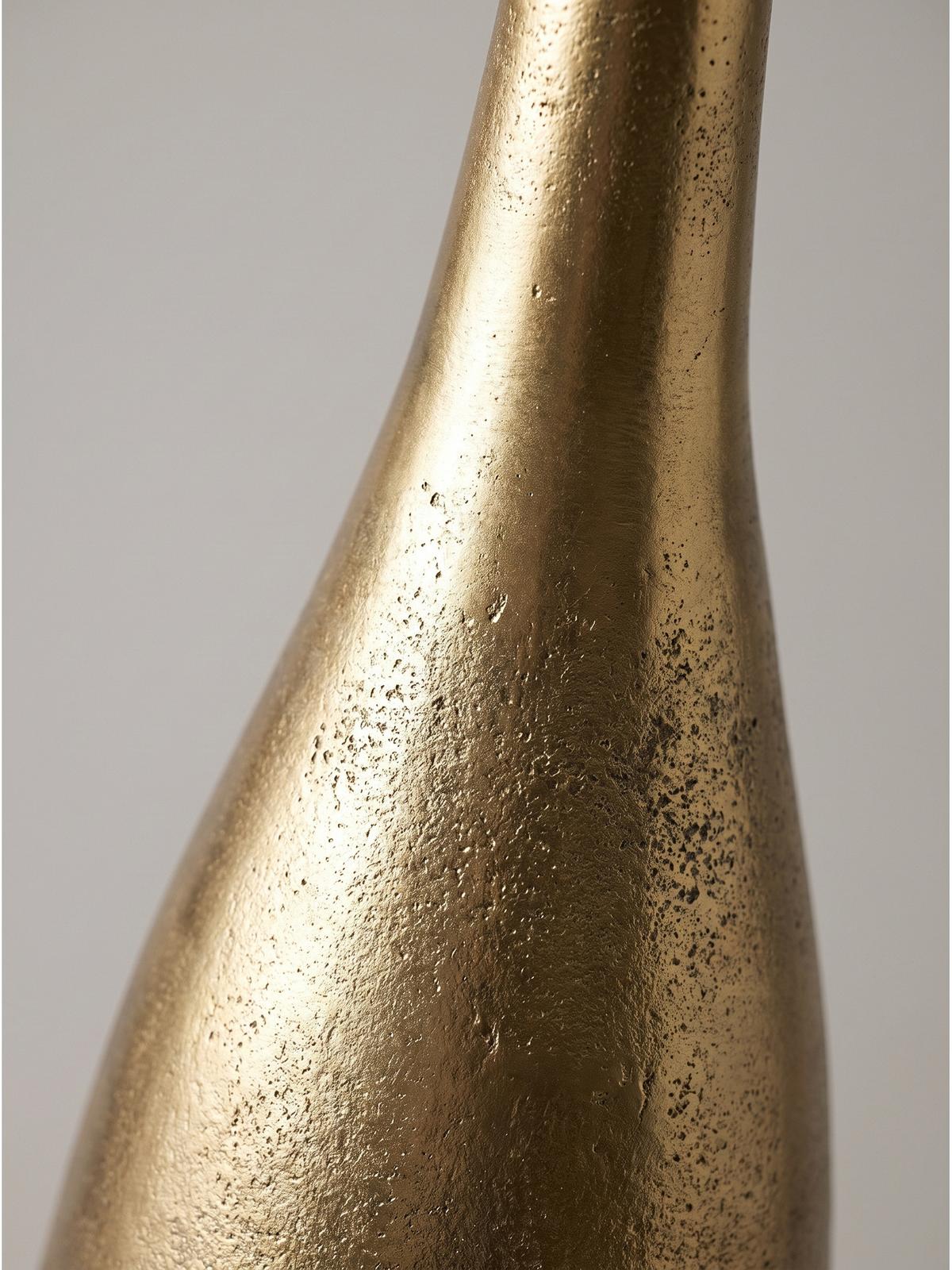 BODENVASE EBRO, Aluminium, handgefertigt, Gold, Ø 14 x 100 cm - Goldfarben, Metall (100cm) - KADIMA DESIGN