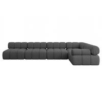 ECKSOFA modulares Sofa Mende-L3 - 380x190x70 cm Grau Bouclé - Grau, Holzwerkstoff/Textil (380/190cm) - ALTDECOR