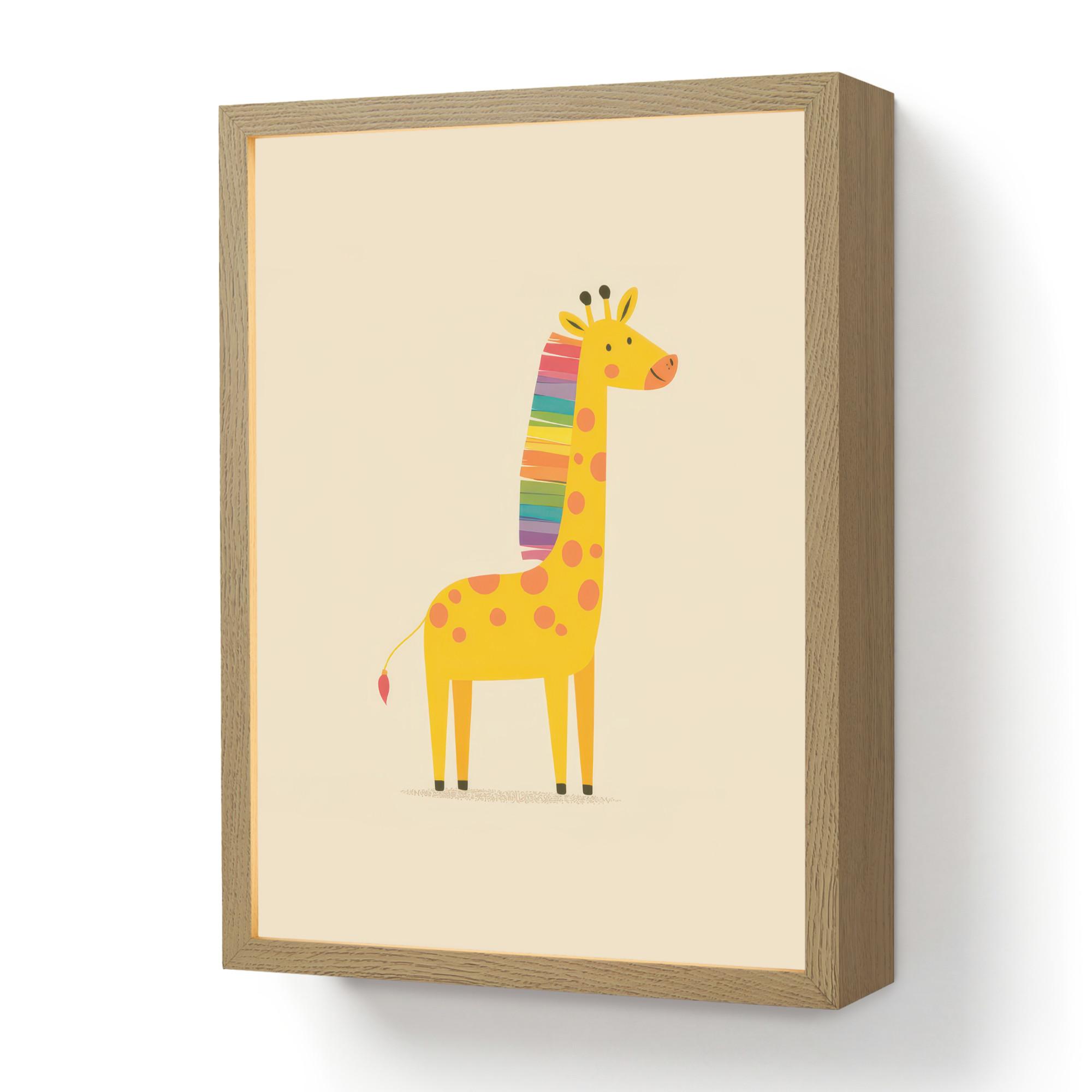 NACHTTISCHLAMPE MIT AKKU Giraffe - Regenbogenmähne - Beige 30x40 cm - Beige, Holzwerkstoff (8/30/40cm) - OnlyWow