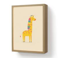 WANDLEUCHTE MIT AKKU Giraffe - Regenbogenmähne - Beige 30x40 cm - Beige, Holzwerkstoff (30/40/8cm) - OnlyWow
