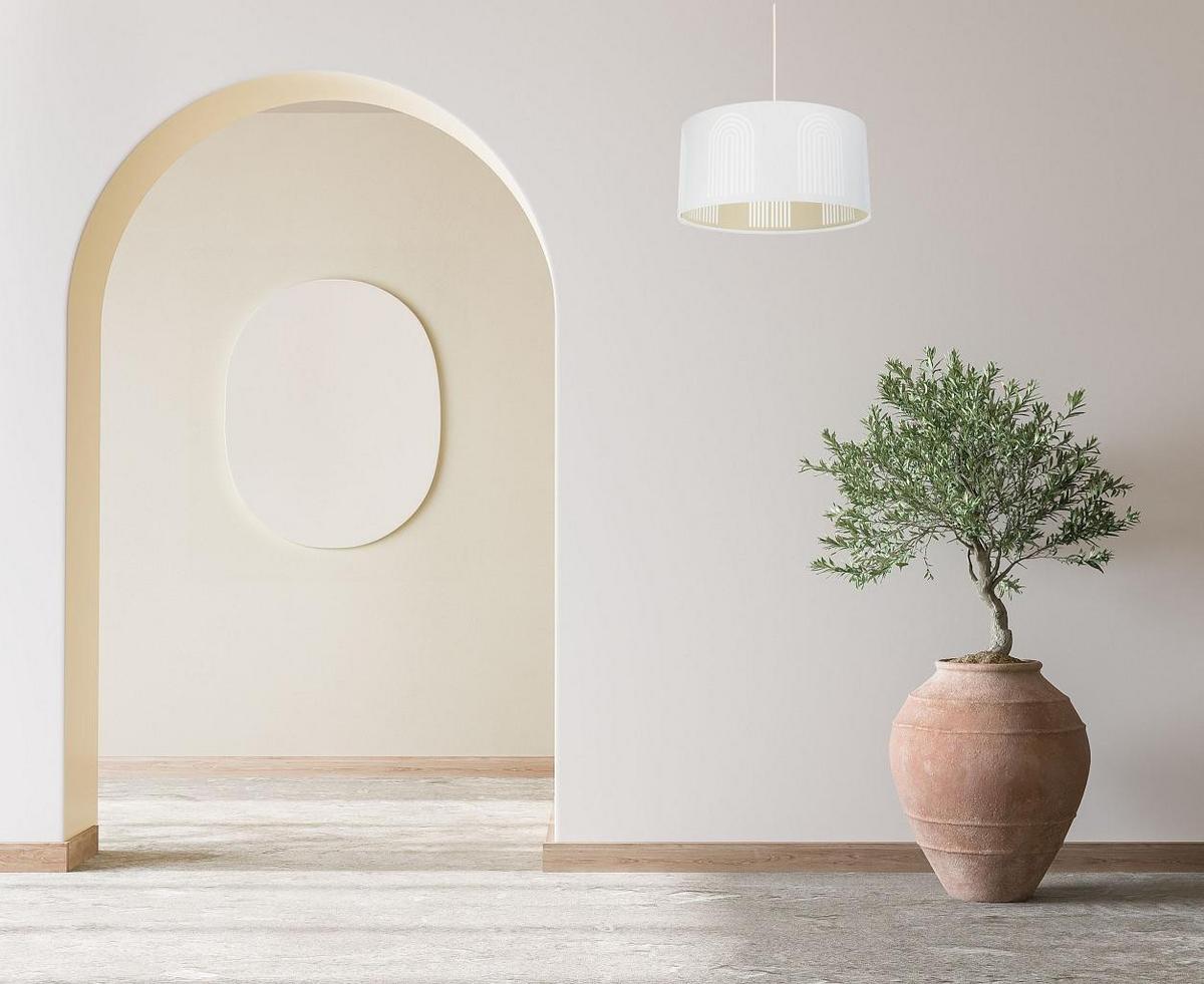 HÄNGELEUCHTE Weiß 70/100 cm - Beige/Weiß, Kunststoff (30/1.2/100cm) - ONZENO