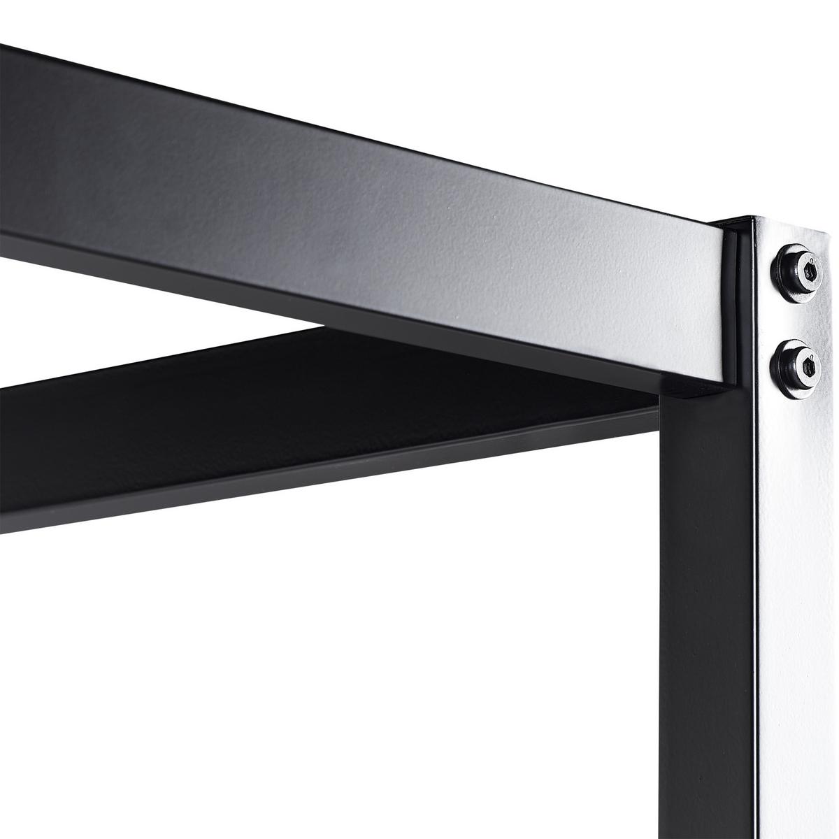 HIMMELBETT 160/200cm Schwarz Lestards - Schwarz, Metall (160/200cm) - Beliani