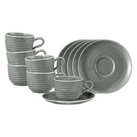KAFFEETASSEN MIT UNTERTASSEN Terra Perlgrau 260 ml 6er Set - Grau, Keramik (0.26L) - Seltmann Weiden