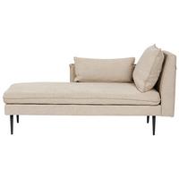 CHAISELONGUE-RECHTSSEITIGE Beige Yerres - Beige/Schwarz, Textil (168/79/87cm) - Beliani