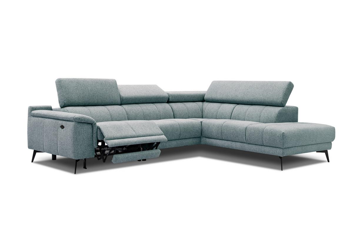ECKSOFA FIERO 5-Sitzer mit 1 Relaxfunktion, mintgrün - Mintgrün, Holzwerkstoff/Textil (290/228cm) - Wozimo