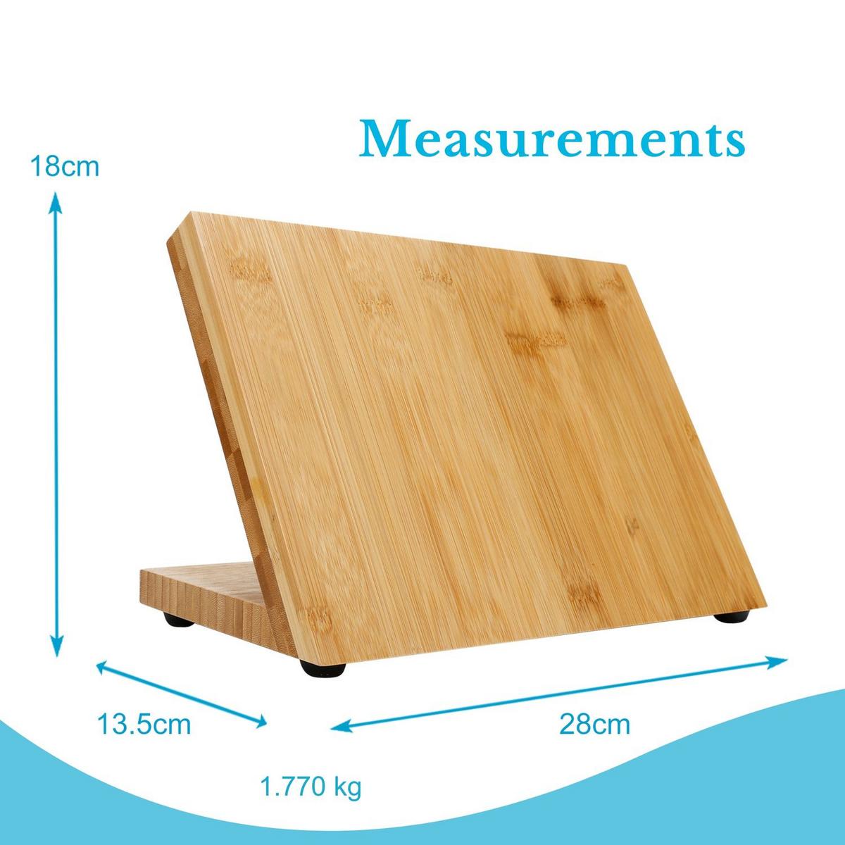 MESSERBRETT/BLOCK magnetisch - Braun, Holz (18/19/30cm) - Intirilife