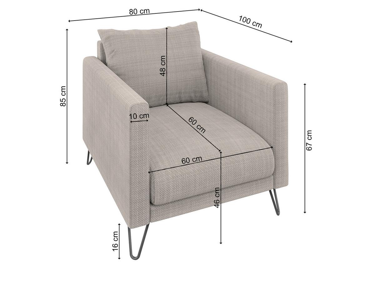 SESSEL Harmony Taupe Chenille - Taupe/Schwarz, Holz/Textil (80/85/100cm) - S-Style Möbel