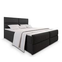 BOXBETT MULEN 140x200 cm mit Matratze und Topper - Schwarz - Schwarz, Holz (140/200cm) - MASSENO
