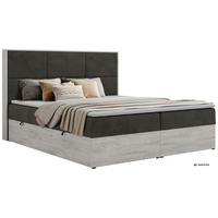BOXBETT DELNOR 200/200 - Dunkelgrau Velvet - Topper Visco - H4 - Dunkelgrau/Anthrazit, Kunststoff/Textil (200/200cm) - MKS
