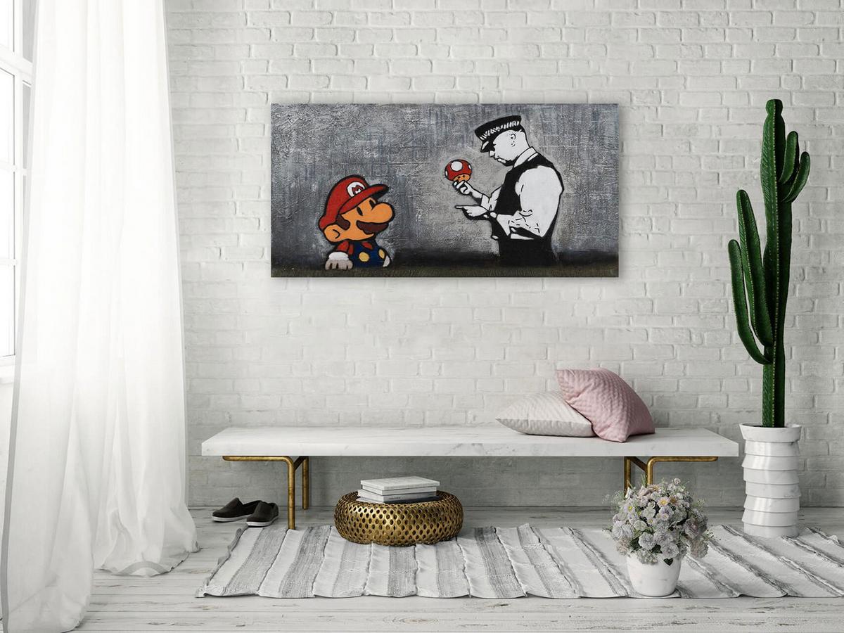 ACRYLBILD HANDGEMALT 120/60 cm - Rot/Schwarz, Holz/Textil (120/60cm) - KUNSTLOFT