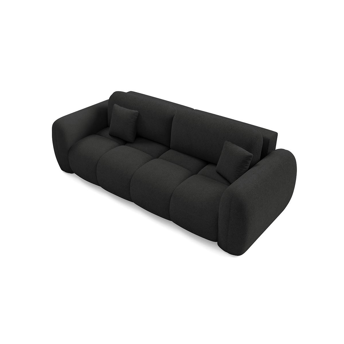 SOFA Livio 3 Sitzplätze Schwarz - Schwarz, Holz (270/95/121cm) - Petits-meubles