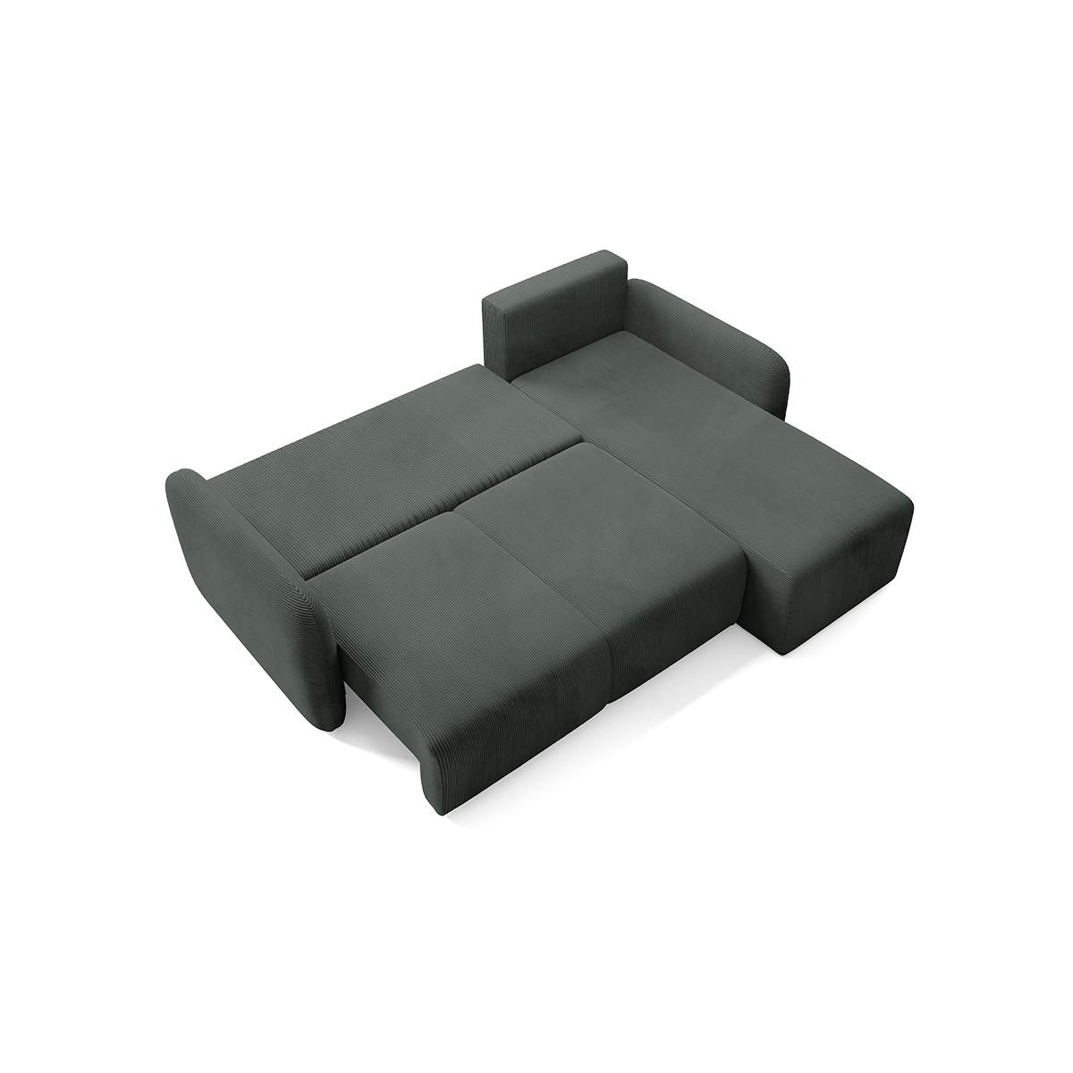 ECKSOFA Dora 3 Sitzplätze Dunkelgrau - Grau, Holz (245/185cm) - Petits-meubles