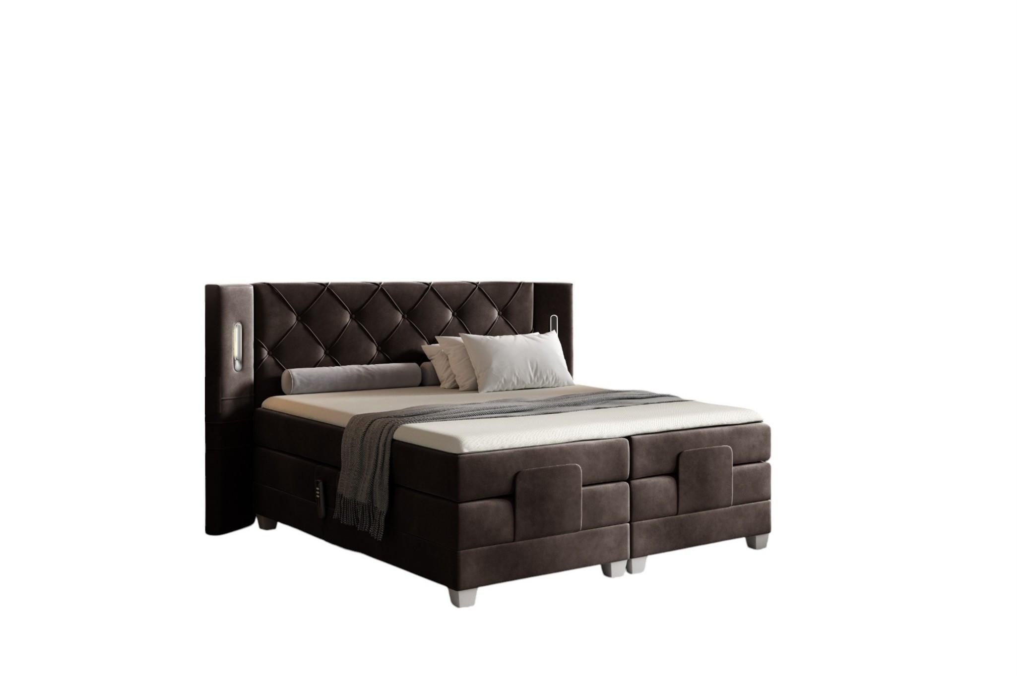 BOXSPRINGBETT Elektrisch Steve - Dunkelbraun, Holzwerkstoff/Textil (140/200cm) - Fun Möbel