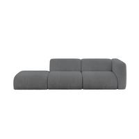 SOFA Ottomane Rechts MIRA-S3 296x89x70 Dunkelgrau Cord - Dunkelgrau/Graphitfarben, Holzwerkstoff/Kunststoff (296/70/89cm) - ALTDECOR