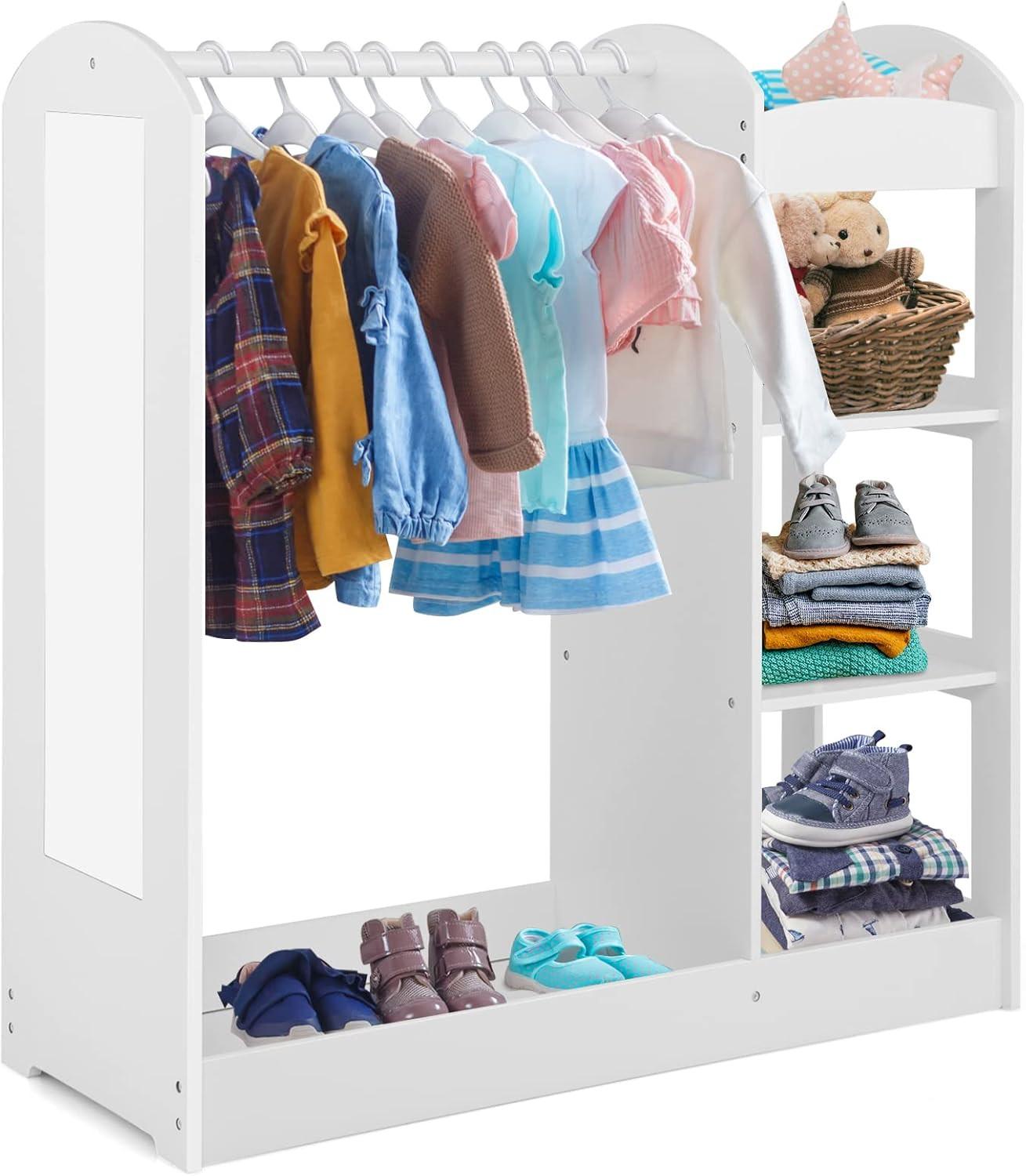GARDEROBE Kinder Weiß - Weiß, Holz (94/100/38cm) - COSTWAY