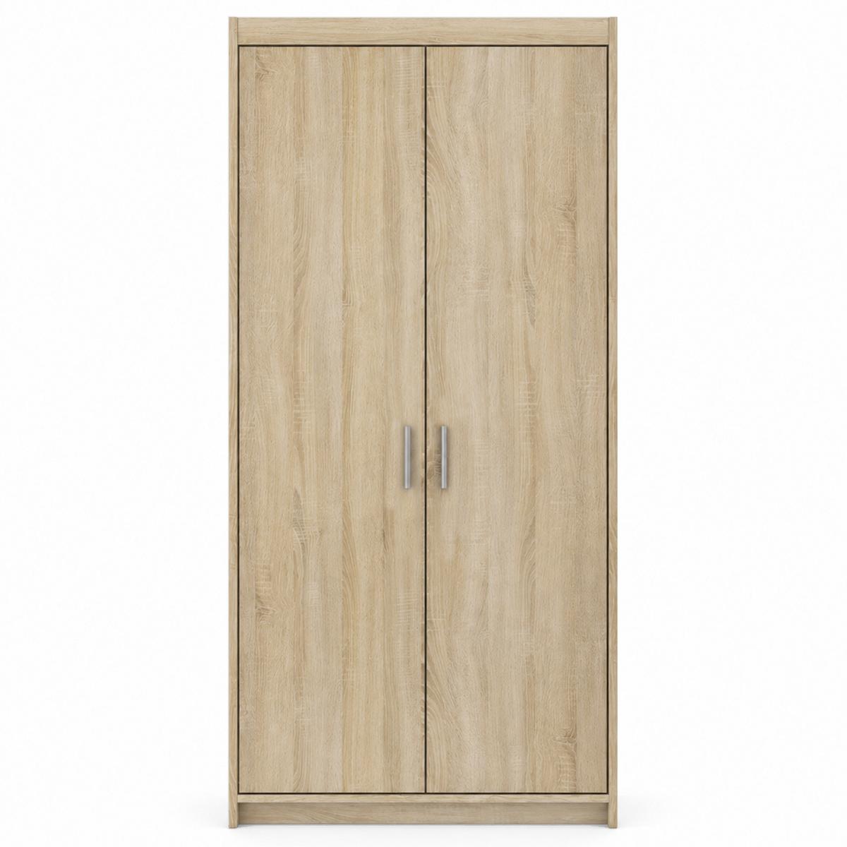 DREHTÜRENSCHRANK Elena mit 2 Türen, ohne Spiegel, Sonoma Eiche - Sonoma Eiche, Holzwerkstoff (90/190/53cm) - Beautysofa