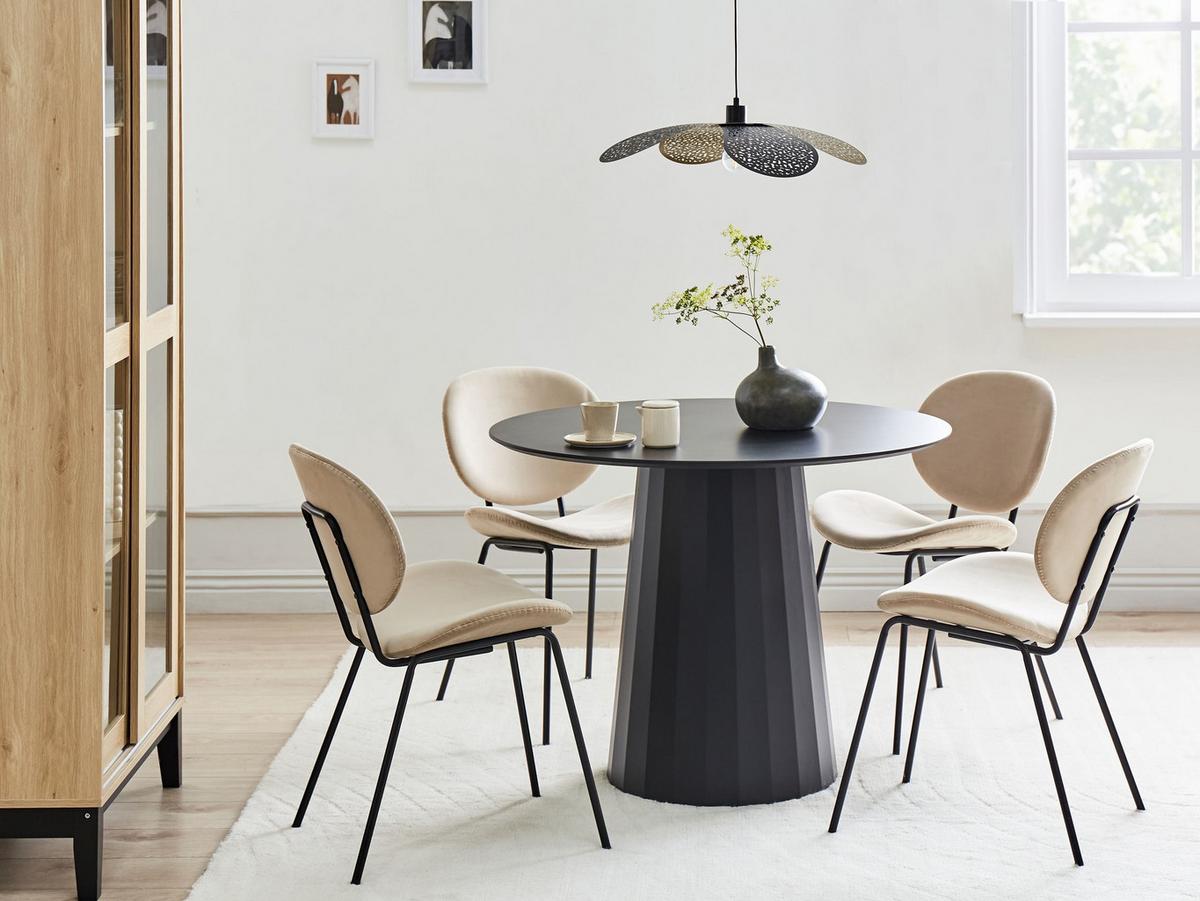 ESSTISCH Schwarz 100/100 cm Metall Plato - Schwarz, Metall (100/100/75cm) - Beliani