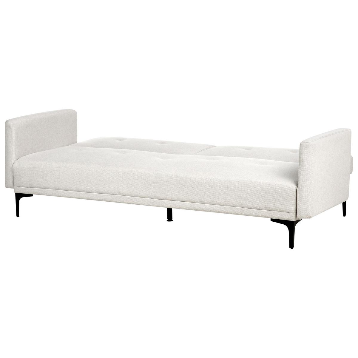 3-SITZER-SCHLAFSOFA hellbeige/schwarz Lucan - Beige/Schwarz, Textil (191/75/91cm) - Beliani