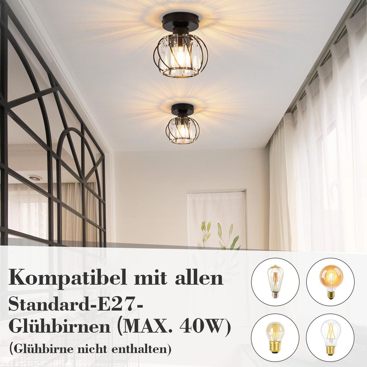 DECKENLEUCHTE Mander 16/15/15 cm - Schwarz, Metall (15/16/15cm) - Nettlife