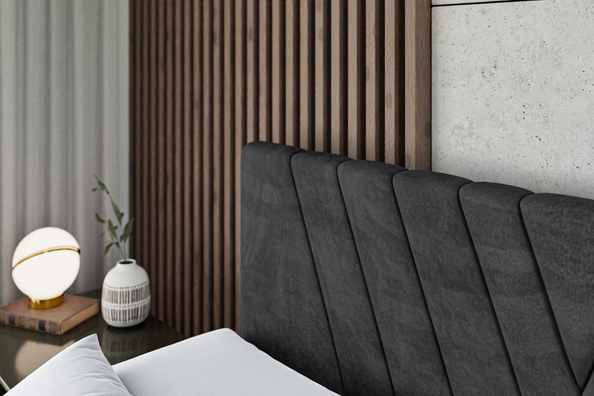 BOXSPRINGBETT ERNINA-Z KING - 140x200 - H3/H4 - Schwarz - Schwarz, Holzwerkstoff (140/200cm) - ALTDECOR