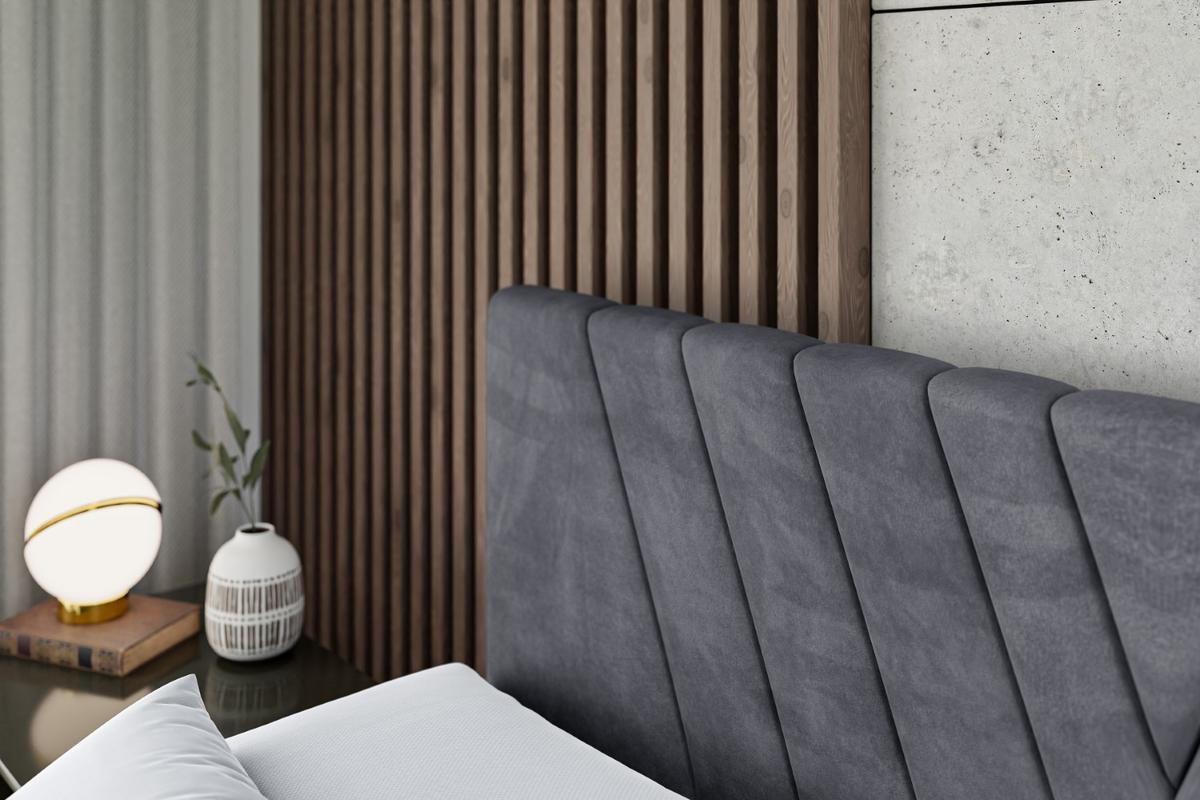 BOXSPRINGBETT ERNINA-Z KING - 140x200 - H3/H4 - Dunkelgrau - Dunkelgrau, Holzwerkstoff (140/200cm) - ALTDECOR