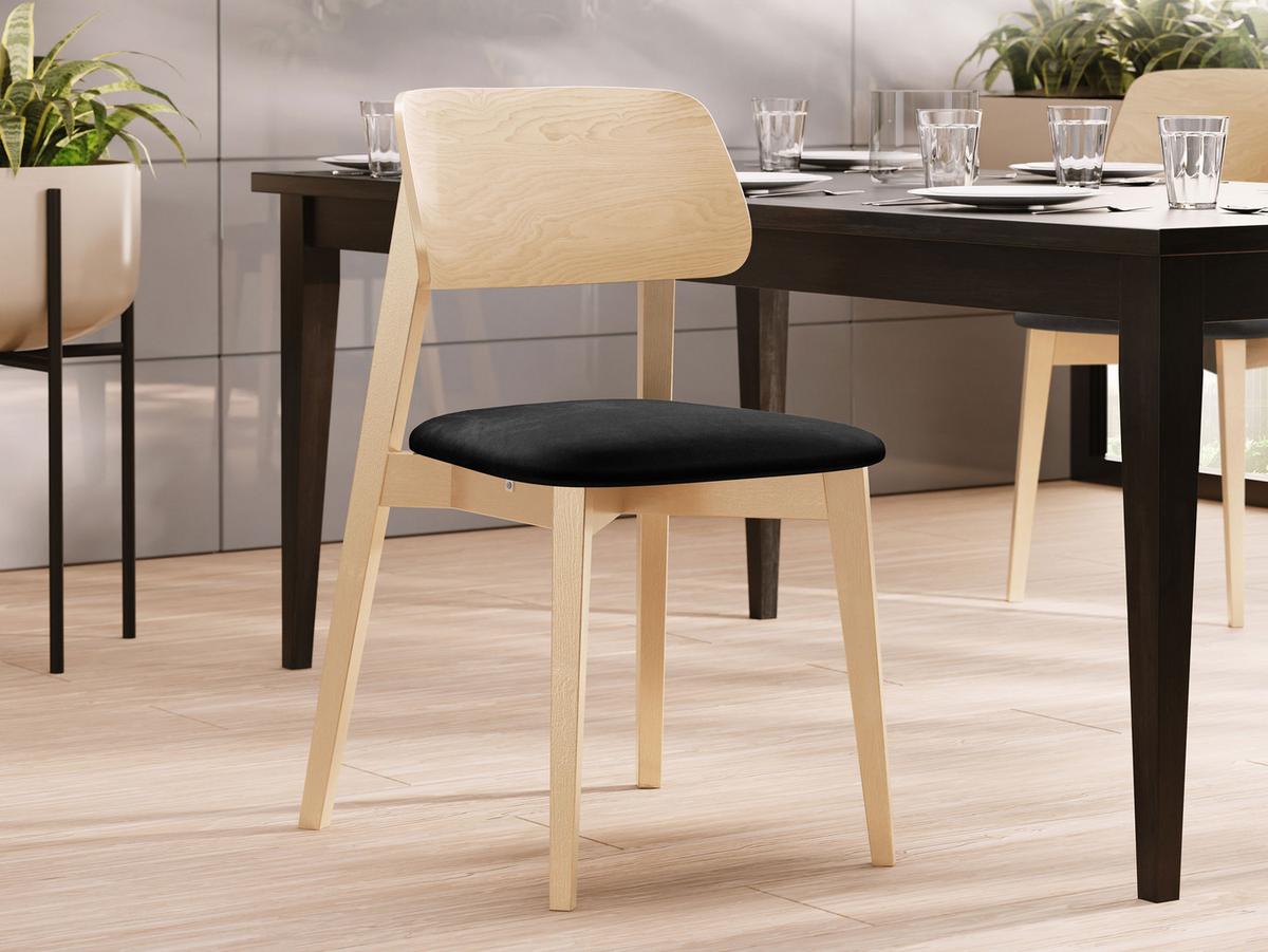 WOHNZIMMER STUHL KT63, Holzfarbe: Buche - Buchefarben/Schwarz, Holz/Textil (47/80/49cm) - MIRJAN24