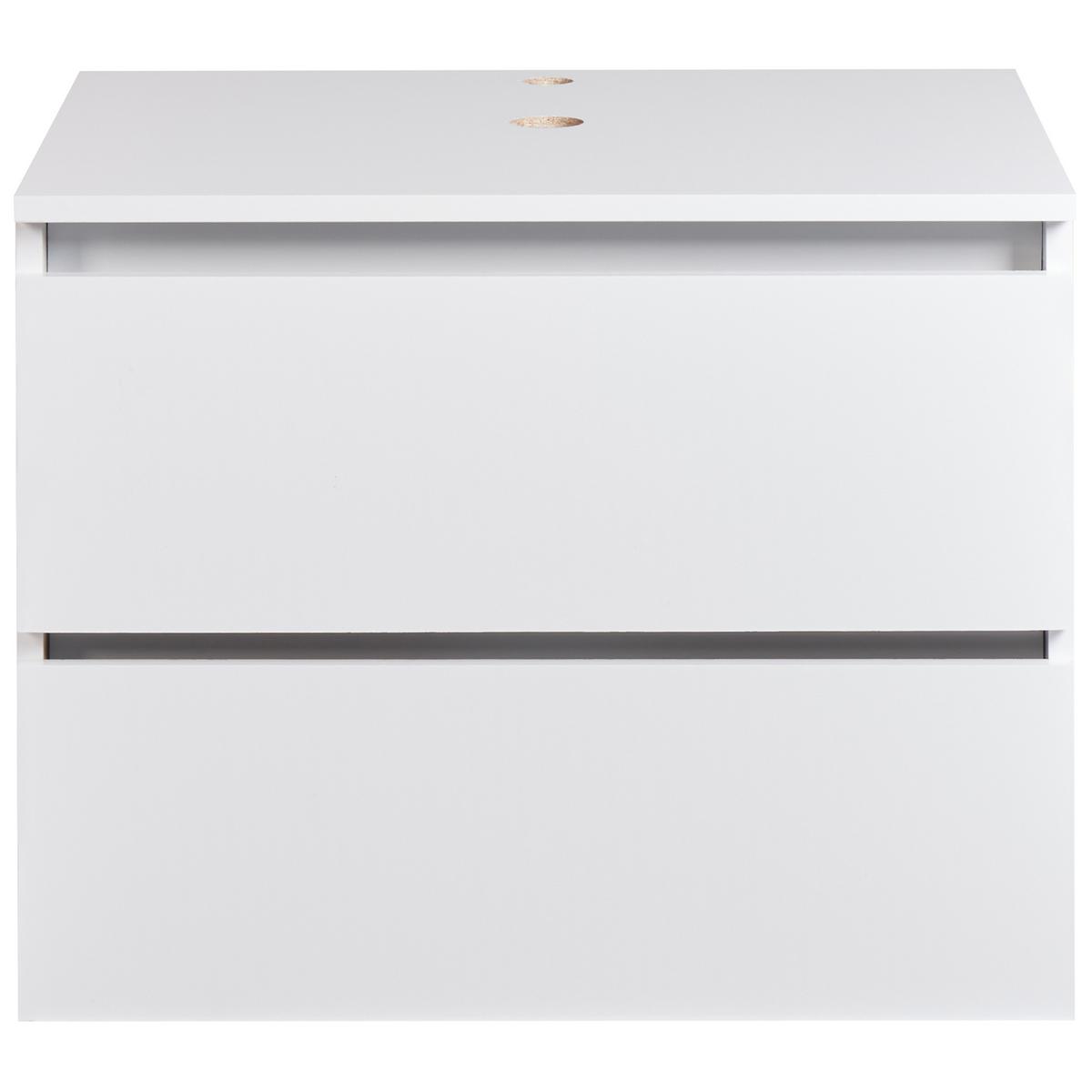 WASCHBECKENUNTERSCHRANK wandmontiertk 60 cm Weiß Serra - Weiß, Holzwerkstoff (60/47/47cm) - Beliani