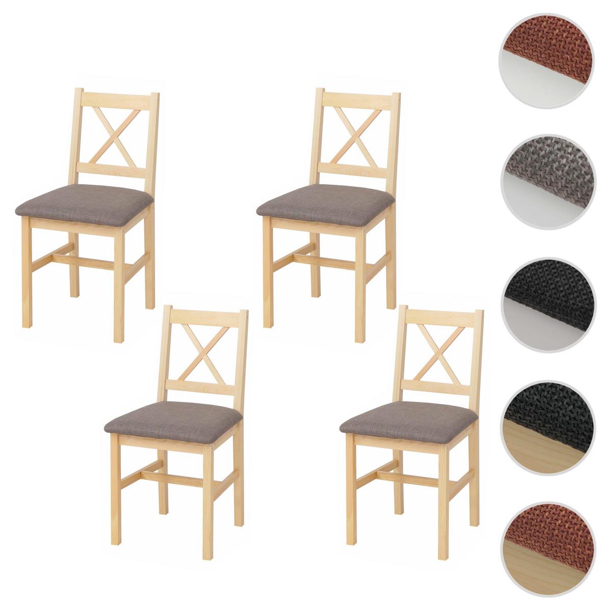 ESSZIMMERSTUHL Kiefer, Grau 4er-Set - Grau/Kieferfarben, Holz (43/85/44cm) - MCW